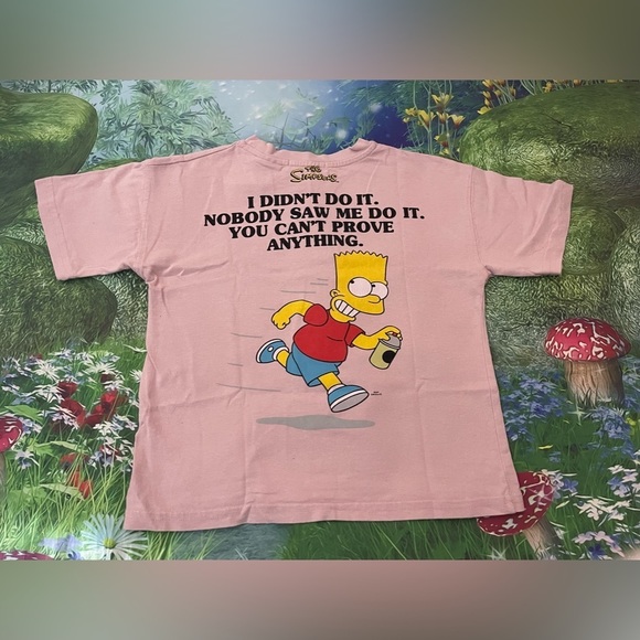 The Simpsons “El Barto” Kids Tee by Zara, Light Pink, Size 6 Kids, Preowned - Picture 2 of 9